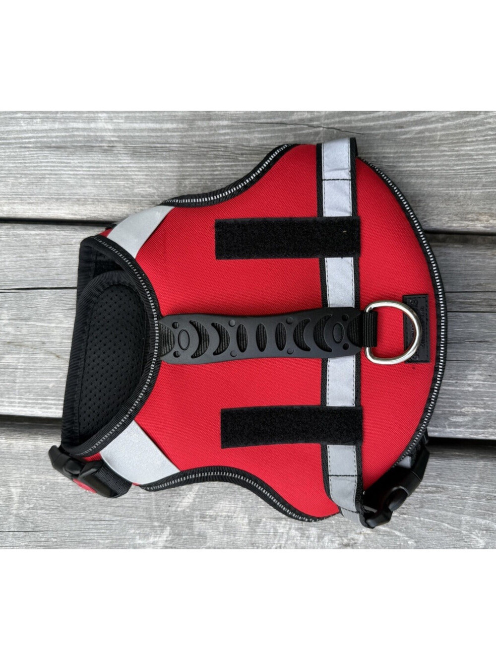 Red/Black Dog Harness Adjustable Padded Mesh Soft Vest Size S